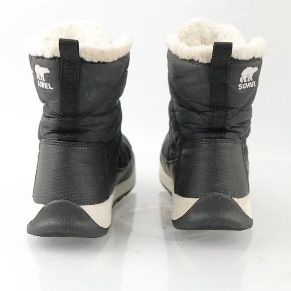 Sorel Women's Whitney II Boot Size 6 Waterproof Short Lace Up Black Nylon Winter - Picture 7 of 12